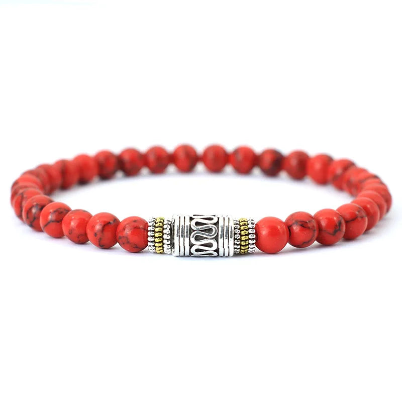 Bracelet pierre naturelle et rune tibétain ♂️