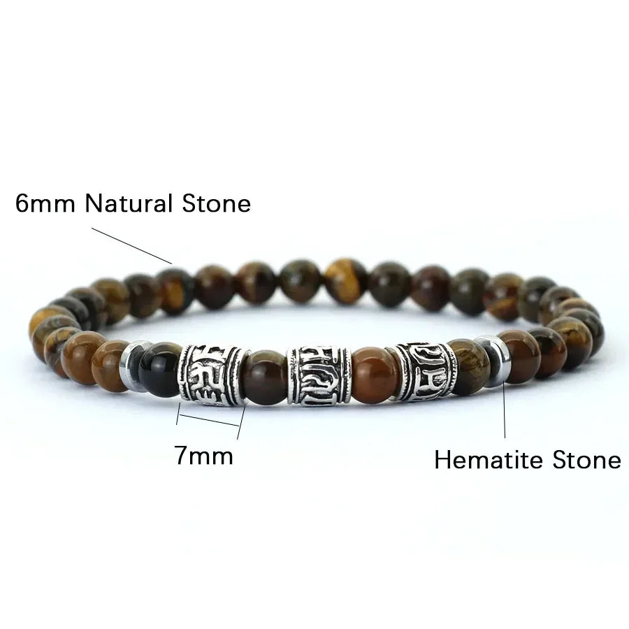 Bracelet pierre naturelle et rune tibétain ♂️