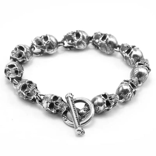 Lost Rebel | Bracelet Tendance Skull Moto Style Rétro Punk et Force Rebelle pour homme