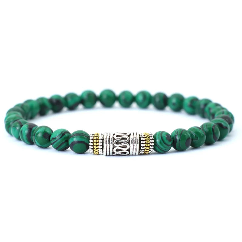 Bracelet pierre naturelle et rune tibétain ♂️