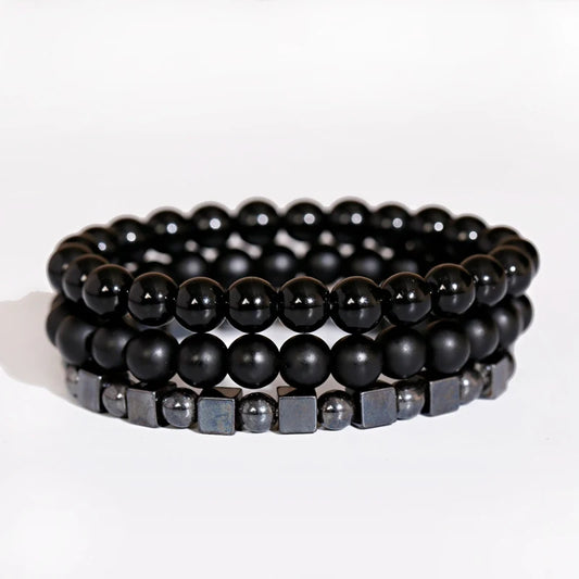 Shade | Bracelet Perle Tendance Élégance Intemporelle et Force Naturelle pour homme
