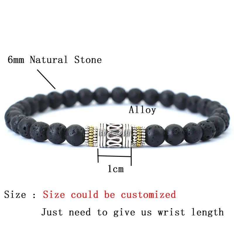 Bracelet pierre naturelle et rune tibétain ♂️