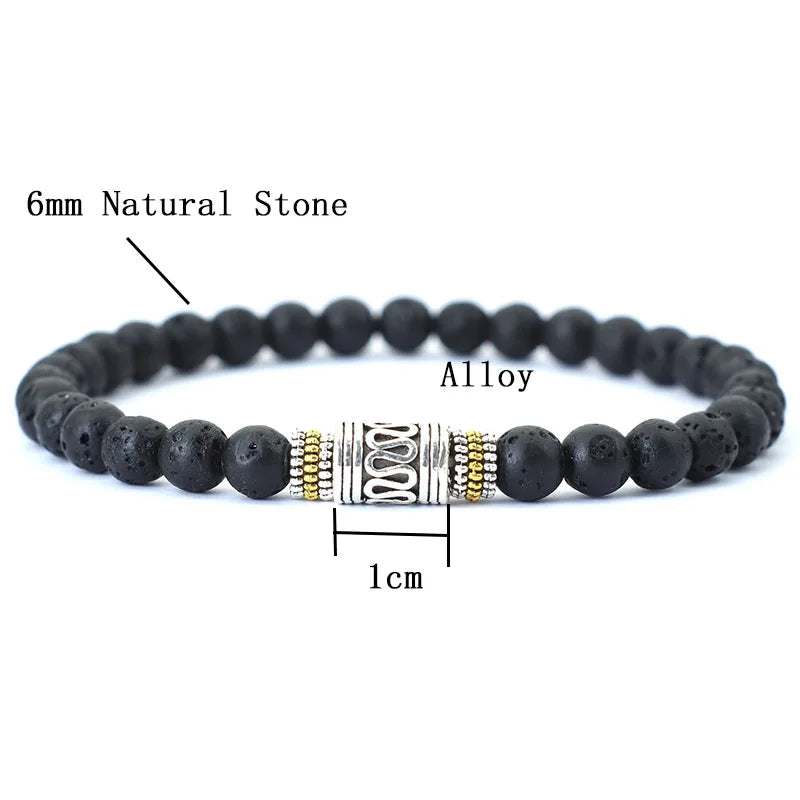 Voyageur | Bracelet Perle Rune Tibétain Énergie, Sagesse et Force Spirituelle pour homme