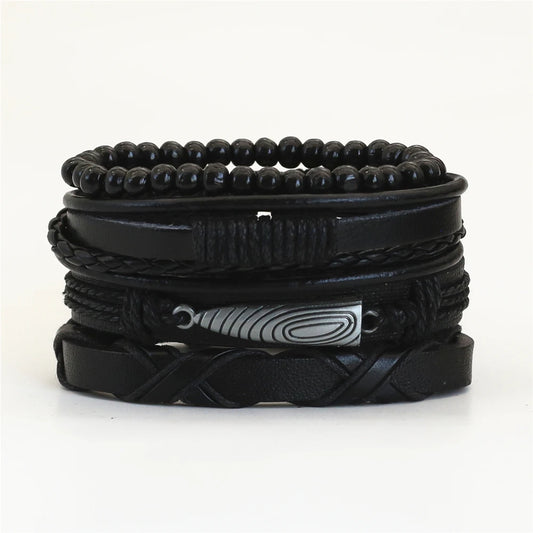 Oldmark | Bracelet Cuir Vintage Multi Élégance Rétro et Savoir-Faire Artisanal pour homme