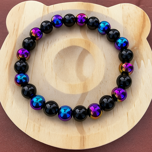 Gebo | Bracelet Perle Multicolore – Élégance Énergétique & Reflets pour femme