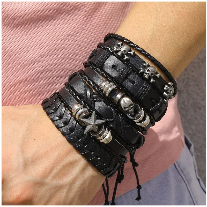 Black Unit | Bracelet Vintage Cuir Style Rock & Attitude Rebelle Homme