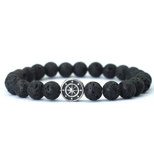 Compass | Bracelet Perle Rune Boussole Viking Force, Direction et Élégance pour homme