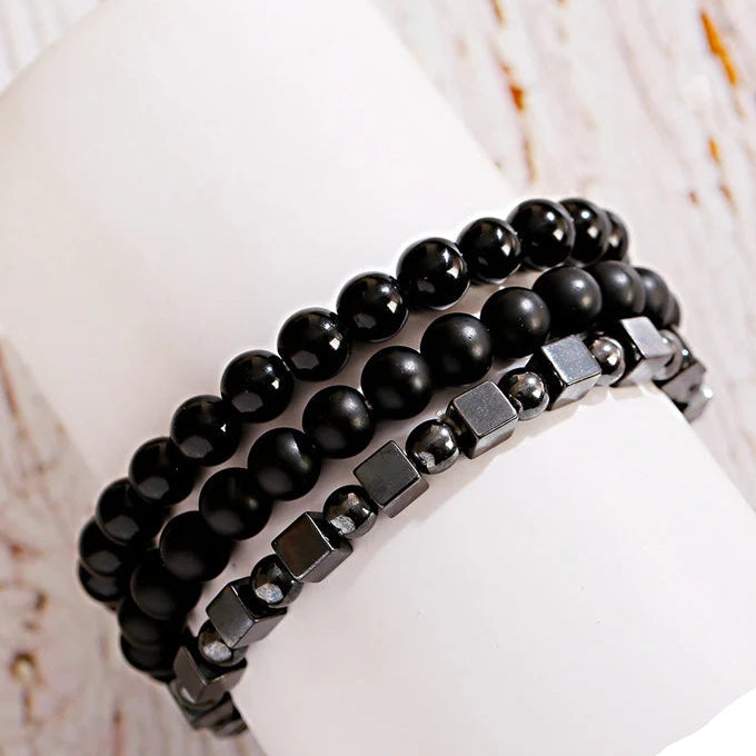 Shade | Bracelet Perle Tendance Élégance Intemporelle et Force Naturelle pour homme