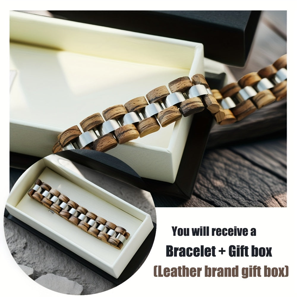Rootline | Bracelet Bois et Acier Inoxydable – Style Punk Élégant & Authentique pour homme
