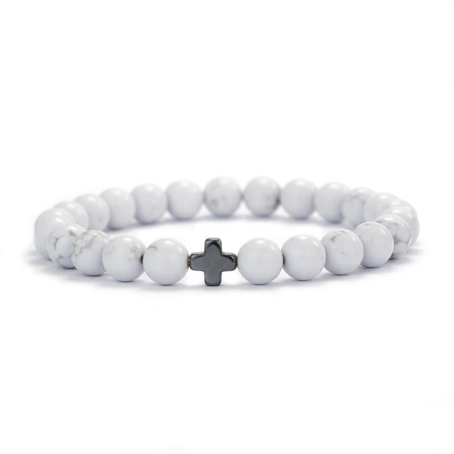 Mani | Bracelet Perle Rune de Croix Force, Énergie et Symbolisme Viking pour homme