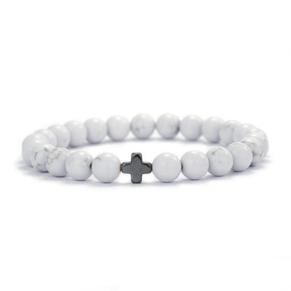 Mani | Bracelet Perle Rune de Croix Force, Énergie et Symbolisme Viking pour homme