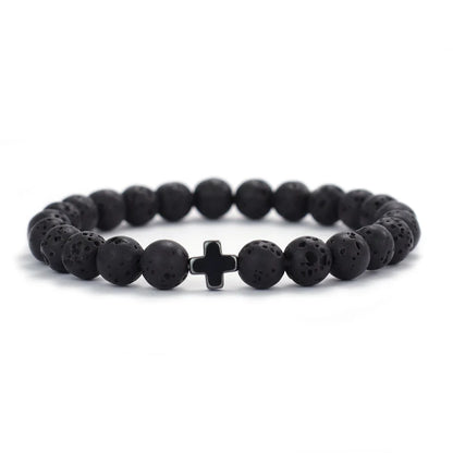 Mani | Bracelet Perle Rune de Croix Force, Énergie et Symbolisme Viking pour homme