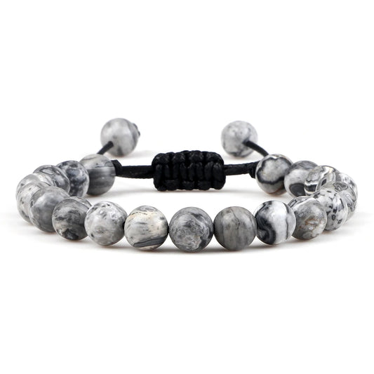 Omnia | Bracelet Perle Classic Ajustable Élégance, Protection et Énergie Naturelle unisexe