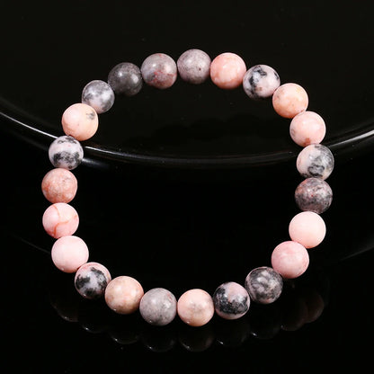 Zèbre Rose | Bracelet Perle Pierre Naturelle, Élégance & Harmonie Féminine pour femme