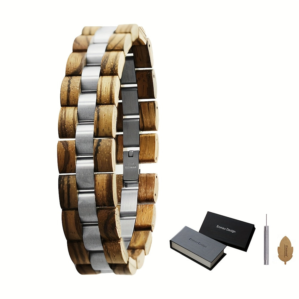 Rootline | Bracelet Bois et Acier Inoxydable – Style Punk Élégant & Authentique pour homme