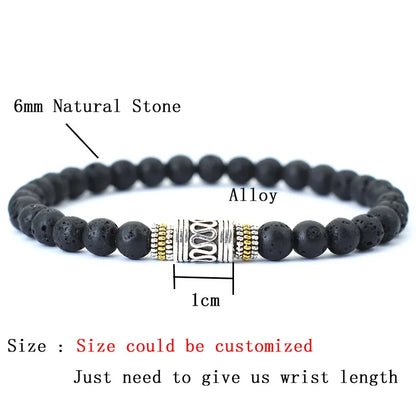 Bracelet pierre naturelle et rune tibétain ♂️