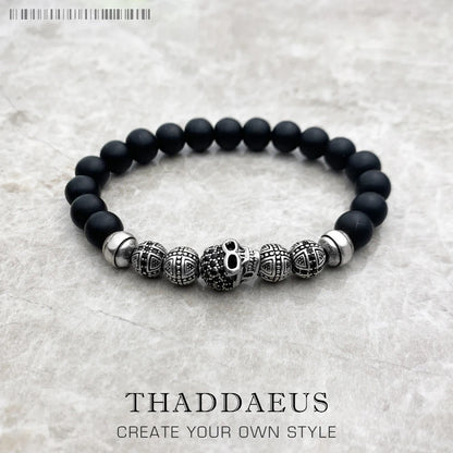 Bracelet punk rebelle tête de mort ♂️