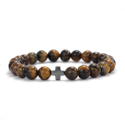 Mani | Bracelet Perle Rune de Croix Force, Énergie et Symbolisme Viking pour homme
