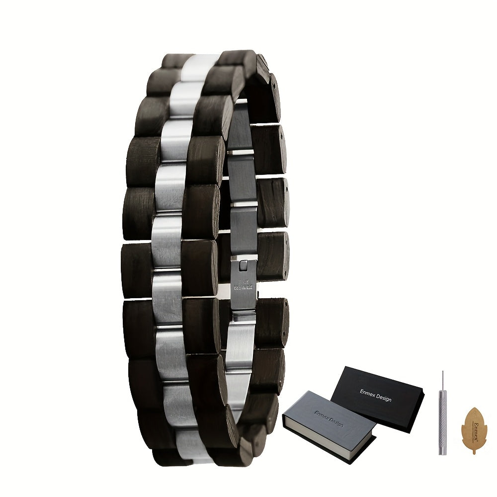 Rootline | Bracelet Bois et Acier Inoxydable – Style Punk Élégant & Authentique pour homme