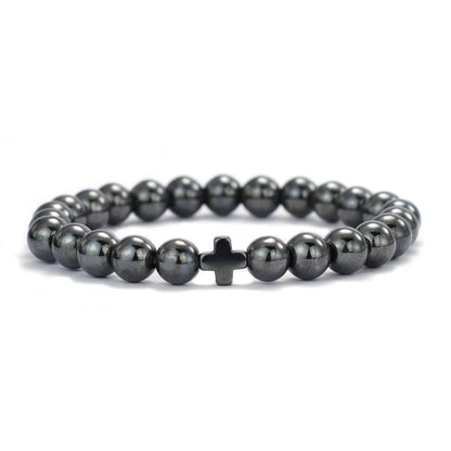 Mani | Bracelet Perle Rune de Croix Force, Énergie et Symbolisme Viking pour homme