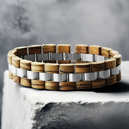 Bracelet Bois et Acier Inoxydable
