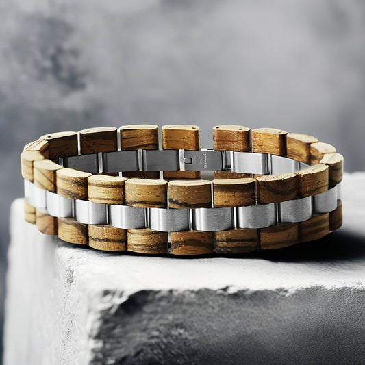 Bracelet Bois et Acier Inoxydable