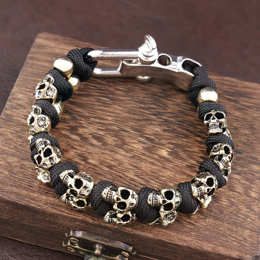 Bracelet Corde et Skull