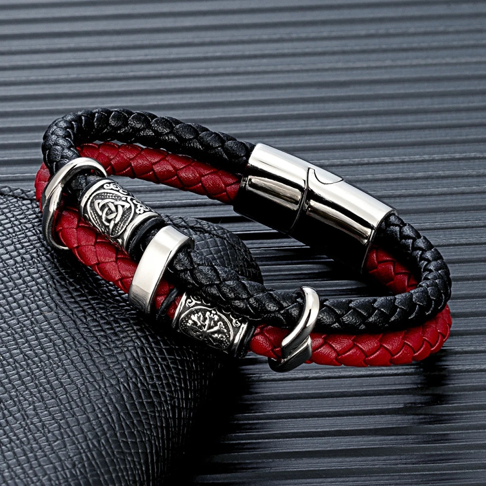 Bracelet Cuir Vintage Rune Viking 001