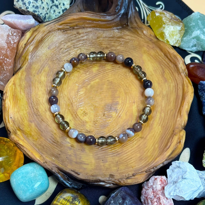Éthéria | Bracelet Perle Agate & Quartz – Sagesse, Force & Harmonie Intérieure pour femme
