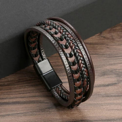 Fenrir | Bracelet Cuir Vintage Élégance Intemporelle & Charme Masculin pour homme