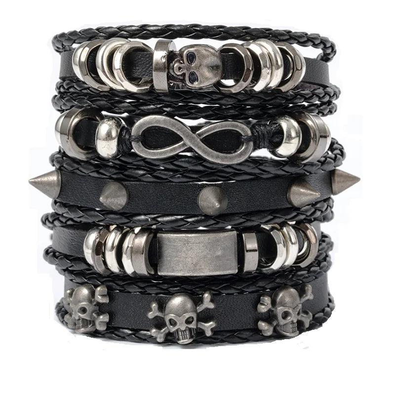 Black Unit | Bracelet Vintage Cuir Style Rock & Attitude Rebelle Homme