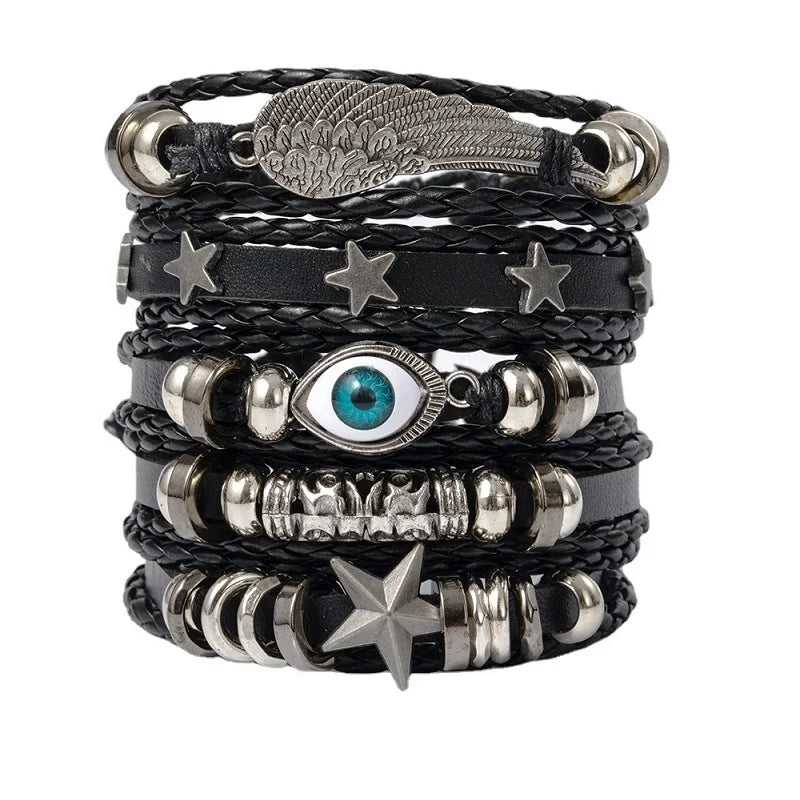 Black Unit | Bracelet Vintage Cuir Style Rock & Attitude Rebelle Homme