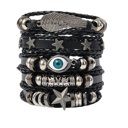 Black Unit | Bracelet Vintage Cuir Style Rock & Attitude Rebelle Homme