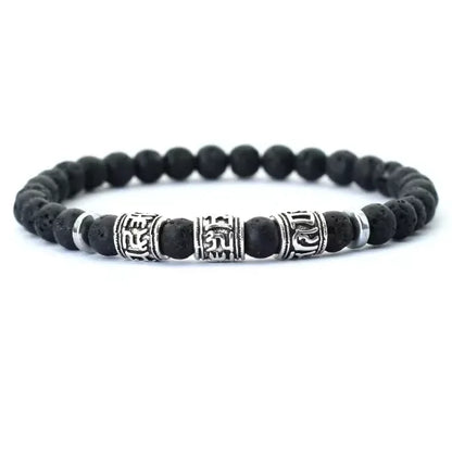 Bracelet pierre naturelle et rune tibétain ♂️
