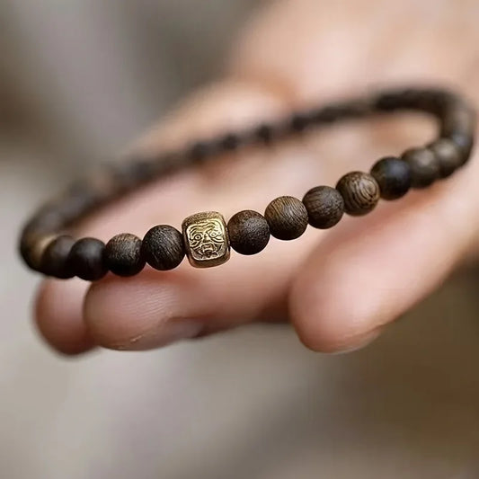 Bracelet minimaliste perles de bois ♀️