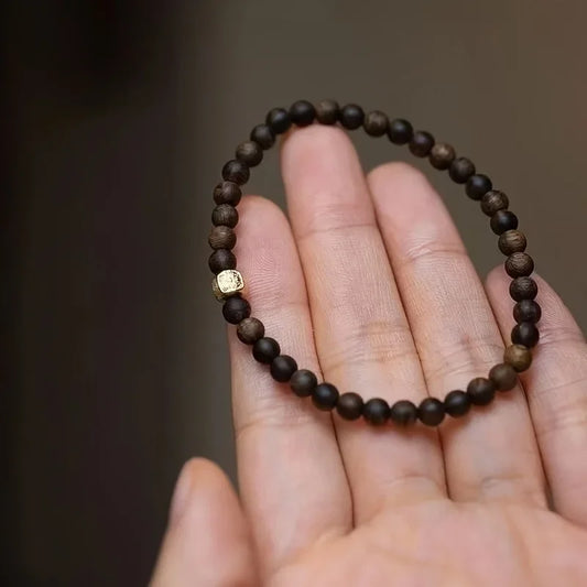 Bracelet minimaliste perles de bois ♀️