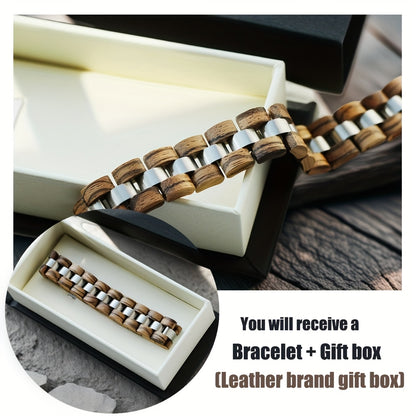 Rootline | Bracelet Bois et Acier Inoxydable – Style Punk Élégant & Authentique pour homme